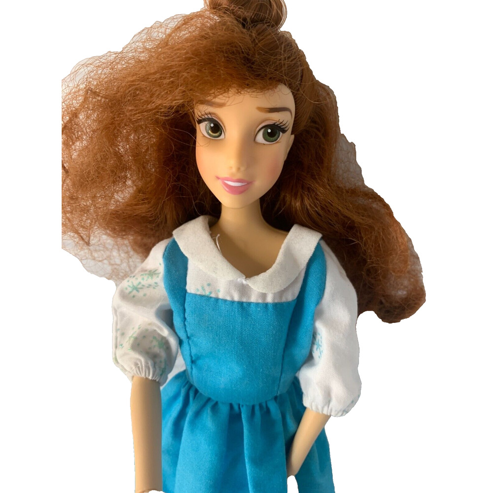 Disney Store BELLE DOLL 12" Articulated Beauty and the Beast Blue Dress